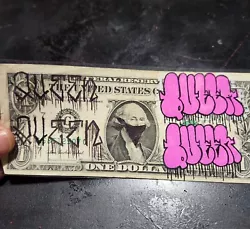 One of a kind original money art piece done by graffiti artist Queen Andrea in 2014 part of the DeadPrezShow. The Dead...