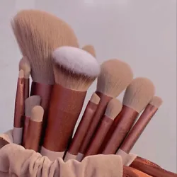 1 Set of 13pcs brushes. Type: powder brush, foundation brush, shadow brush, blush brush, highlighter brush, detail...