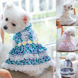 Pet lace floral skirt, double skirt design, more texture. Lace makes pets look cute and pretty. Item Type:Pet Dress....