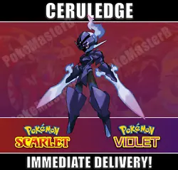 CERULEDGE from Pokemon Scarlet and Violet in ✨Shiny or Non-Shiny form! If you dont have the required gym badges, the...
