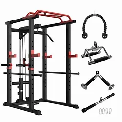 Barbell Compatibility: 7 ft Olympic bar. Adjustable Hook and Bar Positions: 12 settings. Max Carry Weight: 1,000 lb....