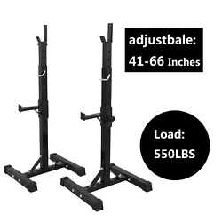 【Sturdy & Durable】 This adjustable squat stand are made of high quality steel, load capacity up to 550LBs. Can...