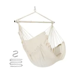Y- STOP Hammock Chair Hanging Rope Swing, Hanging Chair with Pocket, Max 330 Lbs, Quality Cotton Weave for Superior...