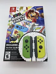 Super Mario Party Joy-Con Bundle Neon Green Yellow Nintendo Switch USA BOX ONLY!.