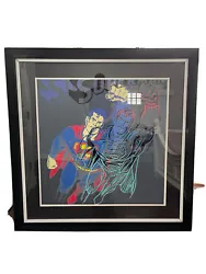 Andy Warhol- Superman From The Myths Suite 1981. Silk screen on Lenox museum board Diamond dustSome separation at frame...