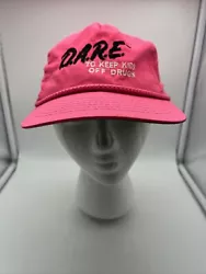Vintage DARE To Keep Kids Off Drugs Trucker Hat Cap Hot Pink Snap Back D.A.R.E.. Rare!!! Cannot find another like it!!!