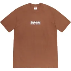 Elevate your street style with this Supreme Bandana Box Logo Tee in Brown. Made from high-quality cotton material, this...