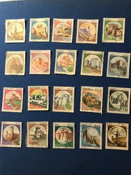ITALIE LOT DE 20 TIMBRES SITES HISTORIQUES.