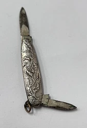 Ancien Couteau De Poche Pliant En Argent . Ref70098.