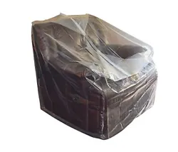 This extra thick plastic bag will withstand tear and rip from moving. Cover Chair up to: 34”(Width) x 42”(Depth)....