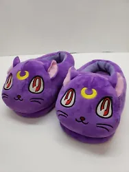Unisex Sailor Moon Purple Cat Luna Cartoon Winter Warm Durable Anti Skid Slipper. Pre-owned condition Very clean and...