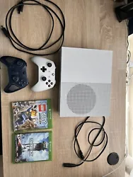 Xbox One S has recently been cleaned and has not been used in a while.Includes the white Xbox game controller that came...