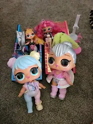 This LOL Surprise Doll bundle includes five dolls, including big and little sisters, as well as cars, stands, and...