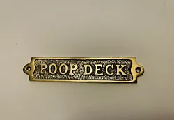 Poop Deck Wall Plaque Sign Brass Nautical Beach House Boat Decor. This item is new -open box. See pictures for more...