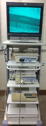 This is an Olympus endoscopy tower system. (1) OEV 203 monitor. The sale of this item may be subject to strict...