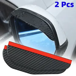 2Pcs Car Rear View Mirror Rain Shield Carbon Fiber Look Visor Sun Shade. 2 Rear View Mirror Rain Shield. Color: Black...