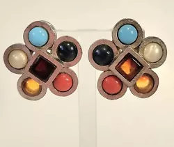 These are Wonderful, HTF (Hard To Find!). not to Say Rare Capri Earrings in a Silver Tone Flower Shaped Setting. Theyre...