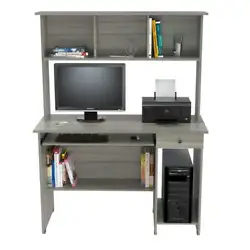 The desk showcases an ample work surface, open storage areas for your CPU, printer, binders, books and other...
