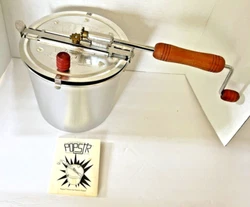 POPSTR Aluminum Popcorn Popper Original Spinner Stovetop 6 1/2 Quart Popper NEW Unit Please review all pictures, Not in...