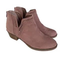 Carlos by Carlos Santana Womens Billey Ankle Booties Mauve Size 6M US Laser Cut Details. Man made faux suede upper,...