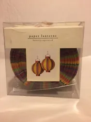 These lanterns feature festive multi colored stripes Decoration for any indoor or outdoor space, bring inside after...