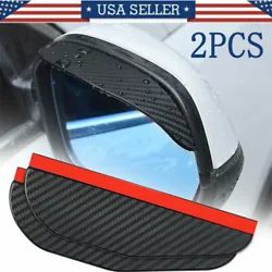 💙 2Pcs Car Rear View Mirror Rain Shield Carbon Fiber Look Visor Sun Shade. 2 Rear View Mirror Rain Shield. 💙 Easy...